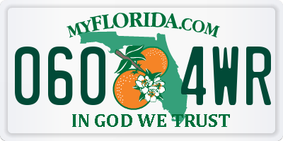 FL license plate 0604WR