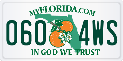 FL license plate 0604WS