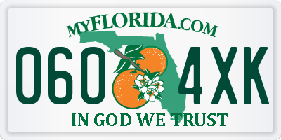FL license plate 0604XK