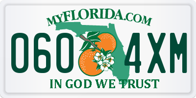 FL license plate 0604XM