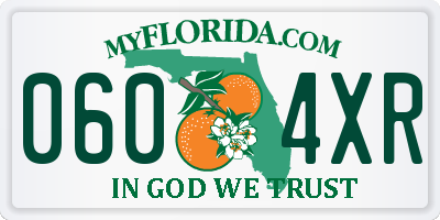 FL license plate 0604XR