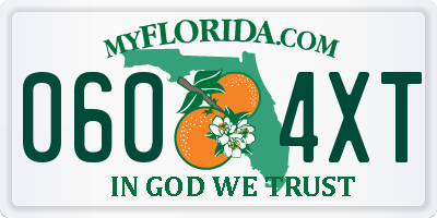 FL license plate 0604XT