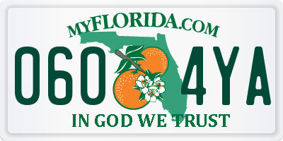 FL license plate 0604YA