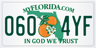 FL license plate 0604YF
