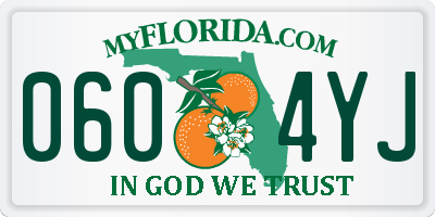 FL license plate 0604YJ