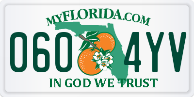 FL license plate 0604YV