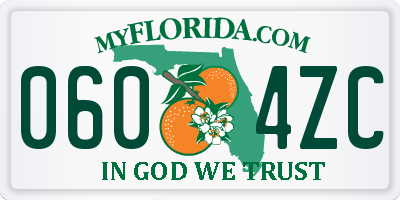 FL license plate 0604ZC