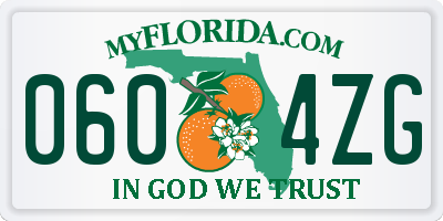 FL license plate 0604ZG