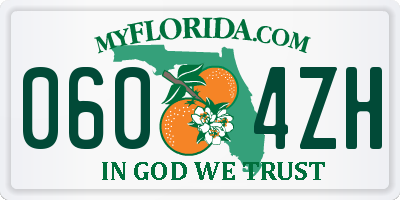 FL license plate 0604ZH