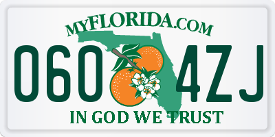 FL license plate 0604ZJ