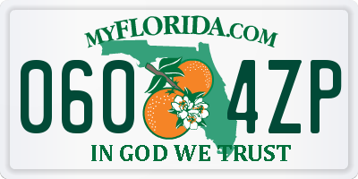FL license plate 0604ZP