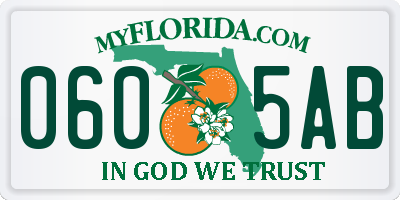FL license plate 0605AB