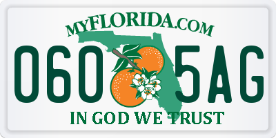 FL license plate 0605AG
