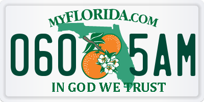 FL license plate 0605AM