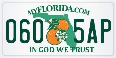FL license plate 0605AP