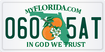FL license plate 0605AT