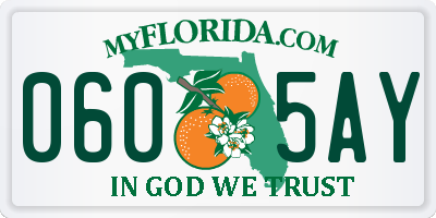 FL license plate 0605AY