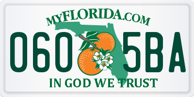 FL license plate 0605BA