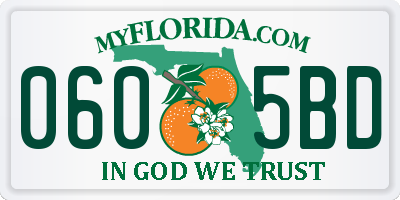 FL license plate 0605BD