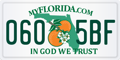 FL license plate 0605BF