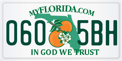 FL license plate 0605BH