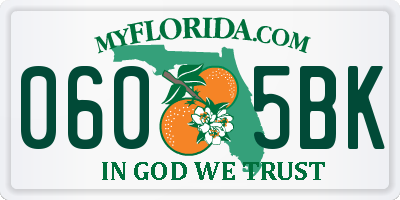 FL license plate 0605BK