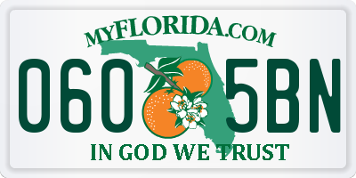 FL license plate 0605BN