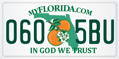 FL license plate 0605BU