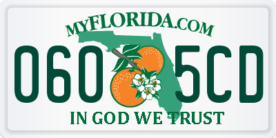 FL license plate 0605CD