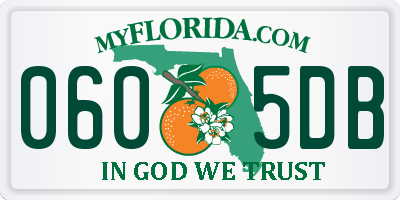 FL license plate 0605DB