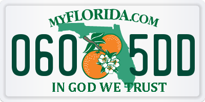 FL license plate 0605DD