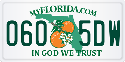 FL license plate 0605DW