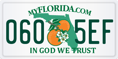 FL license plate 0605EF