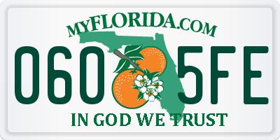 FL license plate 0605FE