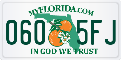 FL license plate 0605FJ