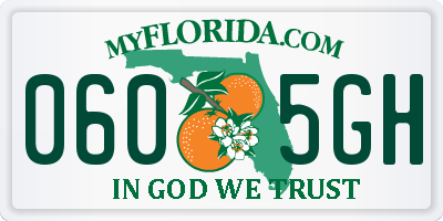 FL license plate 0605GH