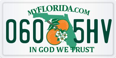 FL license plate 0605HV
