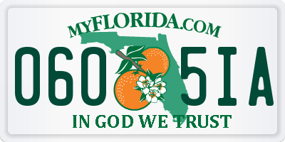 FL license plate 0605IA