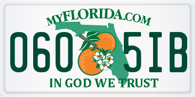 FL license plate 0605IB