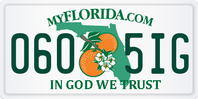 FL license plate 0605IG