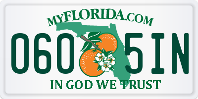 FL license plate 0605IN