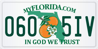 FL license plate 0605IV