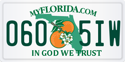 FL license plate 0605IW