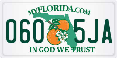 FL license plate 0605JA