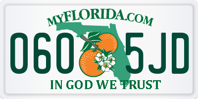 FL license plate 0605JD