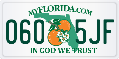 FL license plate 0605JF
