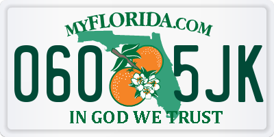 FL license plate 0605JK