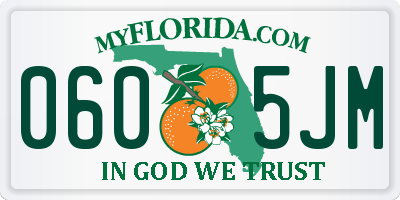 FL license plate 0605JM