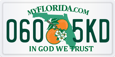FL license plate 0605KD