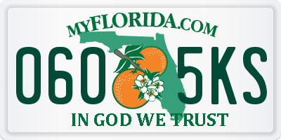 FL license plate 0605KS